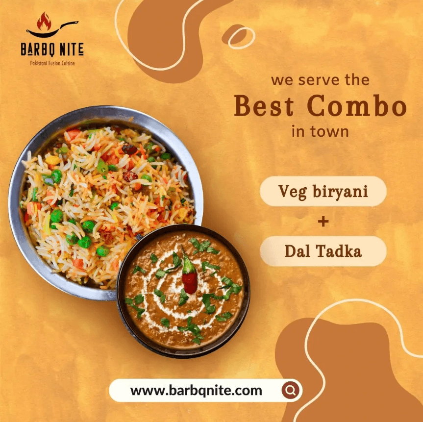 Veg Biryani and Dal Tadka combo template